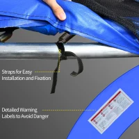 HOMCOM ⌀8ft Trampoline Pad ⌀96" Spring Safety Replacement Gym Bounce Jump Cover EPE Foam, No Holes for Pole, Colorful(m-6)