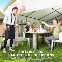 Outsunny 23' x 39' Party Tent, Heavy Duty Outdoor Canopy Tent Shelter with 2 Doors and 12 Windows for Parties, Events, White(m-4)
