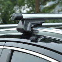 Outsunny 2pc Roof Rack Car Roof Top Lockable Aluminum Cross Bars Adjustable Baggage Luggage Carrier, Silver (53")(m-7)