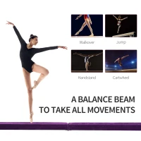 Soozier 7ft Folding Balance Beam, Gymnastics Beam with Wood Core, Purple(m-7)