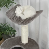PawHut 43" Plush Cat Tree Activity Condo with Sisal Scratching Posts, Elevated Comfortable Perch, & Roomy Interior Area(m-9)