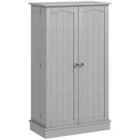 HOMCOM 41" Storage Cabinet, 2-Door Kitchen Pantry Cabinet with 5-tier Shelving, 12 Spice Racks and Adjustable Shelves, Grey(m-2)