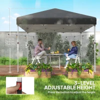 Outsunny 10' x 10' Pop Up Canopy with Sidewalls, Roller Bag, Height Adjustable Instant Tent for Outdoor, Garden, Patio, Black(m-7)