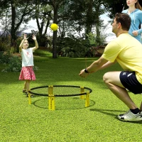 Soozier Spike Game Set, Mini Beach Games Set w/ Roundnet, 3 Balls, Pump, Carrying Bag, Portable Outdoor Games for Families(m-1)