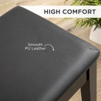 HOMCOM Classic Piano Bench Stool, PU Leather Padded Keyboard Seat with Rubber Wood Legs and Music Storage Compartment, Smooth Seat, Black(m-4)