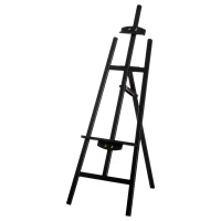 HOMCOM 55" Beech Wood Adjustable Folding Art Easel Stand that Tilts up to 90° Degrees with Sturdy Material, Black(m-10)