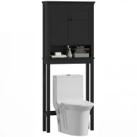 HOMCOM 3-Tier Over Toilet Storage Unit Washing Machine Cabinet Dryer Cabinet with Adjustable Shelf for Bathroom, Laundry(m-9)