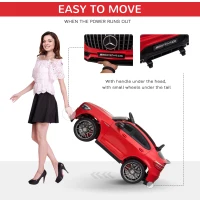 Aosom 12V/7AH Kids Ride on Car, Mercedes Benz AMG GLC63S Coupe, Electric Car with Remote Control, Handle, 2 Speed, with Music, Electric Light, Easy to Move, Red(m-7)