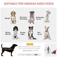 Aosom Dog Bike Trailer 2-In-1 Pet Stroller Cart Bicycle Wagon Cargo Carrier Attachment for Travel with 360 Swivel Wheel Reflectors Parking Brake Straps Cup Holder Red(m-4)