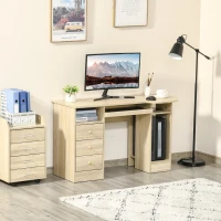 HOMCOM Computer Desk with Storage, Home Office Laptop Table with Shelves and Drawers, Modern Workstation Desk with Keyboard Tray(m-8)