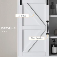 kleankin Bathroom Medicine Cabinet, Wall Cabinet with Sliding Door and Adjustable Shelf, 22.8" x 7.8" x 24.4", White(m-6)