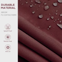 Outsunny 15' x 10' Retractable Awning, 280gsm UV Resistant Sunshade Shelter, for Deck, Balcony, Yard, Wine Red(m-6)