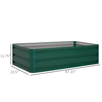 Outsunny 4' x 2' x 1' Galvanized Raised Garden Bed, Metal Garden Box with Open Bottom, Easy Assembly Outdoor Planter Box for Vegetables Flowers Herbs, Green(m-3)