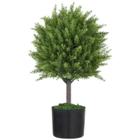 HOMCOM Decorative Artificial Plants, Cedar Topiary Trees in Pots, Fake Plants for Home Indoor outdoor Decor, Green(m-9)