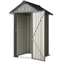 Outsunny Outdoor Storage Shed with Lockable Door, Metal Garden Shed with 4 Vents for Backyard Patio(m-2)