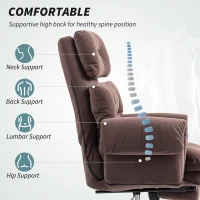 HOMCOM Reclining Executive Computer Desk Chair, Ergonomic Office Chair with Footrest and Thickly Padded, Coffee(m-4)