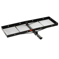 Aosom Hitch Mount Cargo Carrier, 59''x19''x5'' Folding Luggage Basket with 350 lbs Capacity Fits 2'' Receiver for Car SUV(m-1)