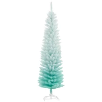 HOMCOM 5ft Pencil Christmas Trees, Skinny Artificial Christmas Tree for Xmas Holiday Decor, Gradient Blue(m-9)
