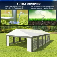 Outsunny 20'x33' Heavy Duty Large Party Tent & Carport with Removable Sidewalls, Portable Garage Canopy Tent, Grey(m-6)