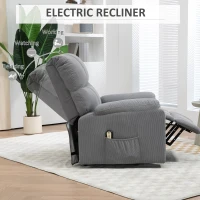 HOMCOM Lift Chair for Seniors, Microfibre Upholstered Electric Recliner Chair with Remote, Quick Assembly, Grey(m-5)