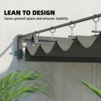 Outsunny 10' x 10' Retractable Pergola Canopy, Wall-Mounted Pergola, Outdoor Sun Shade Shelter for Garden, Balcony, Dark Grey(m-4)