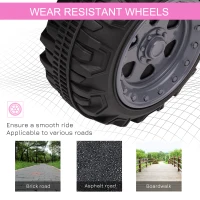 Aosom 6V Kids ATV Quad, 4 Wheeler Battery Powered Electric Ride on Car with Music, Forward, for Boys and Girls Ages 18-36 Months, Pink(m-7)