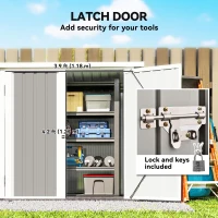 Outsunny 5' x 3' Metal Garden Storage Shed, Tool House with Double Doors for Backyard, Patio, Lawn(m-5)