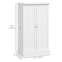 HOMCOM Freestanding Kitchen Pantry Storage Cabinet Kitchen Cabinet with 5-Tier Shelf 12 Spice Racks Adjustable Shelves White(m-3)