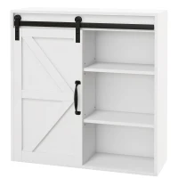 kleankin Bathroom Medicine Cabinet, Wall Cabinet with Sliding Door and Adjustable Shelf, 22.8" x 7.8" x 24.4", White(m-2)