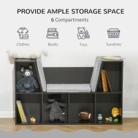 HOMCOM Kids Bookcase Toy Chest Kids Cabinet Storage Organizer Children Display Shelf for Toys Clothes Books Bedroom, Brown(m-4)