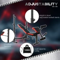 Soozier Press Bench, Heavy Duty Multiple Function Workout Adjustable Bench with Preacher Curl, Leg Developer(m-7)