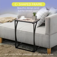 Outsunny Outdoor Mosaic Side Accent Table Indoor Coffee End Table C Shape Frame Patio Plant Stand for Garden Pool(m-6)