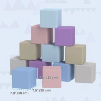 Soozier 12 Piece Soft Play Blocks Soft Foam Toy Building And Stacking Blocks - Multicolours(m-3)
