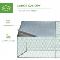 PawHut Large Chicken Coop Metal Chicken Run for Chickens with Waterproof and Anti-U Cover, Spire Shaped Walk in Fence Cage Hen House for Outdoor and Yard Farm Use, 1.26" Dia, 9.8' x 13.1' x 6.4'(m-6)
