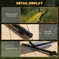 Outsunny 10' Hammock Stand with Side Tray, Hammock Chair Stand Only with Steel Frame, Black(m-7)