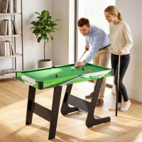 Soozier 41" Mini Pool Table Set Folding Billiard Table with 2 Cues, 16 Balls, Chalk, Triangle, Brush, Green(m-1)