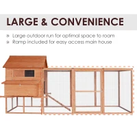 PawHut 144" Large Backyard Hen House Chicken Coop w/ Long Run(m-4)