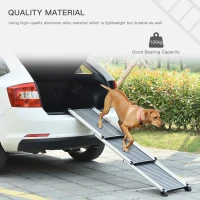 PawHut 28" - 62.5" Telescoping Dog & Pet Ramp with Lightweight Aluminum Design & Anti-Skid Surface for Elderly Pets(m-6)