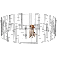 PawHut 30inch Foldable Metal Exercise Pet Playpen Yard Dog Puppy Kennel Cage 12 Panel(m-9)