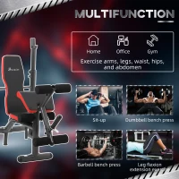 Soozier Press Bench, Heavy Duty Multiple Function Workout Adjustable Bench with Preacher Curl, Leg Developer(m-4)