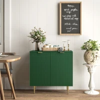 HOMCOM Modern Kitchen Storage Cabinet, Sideboard Buffet Cabinet with Adjustable Shelves and Metal Legs for Kitchen, Green(m-8)