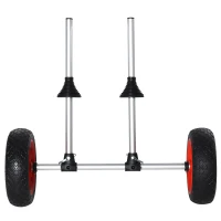 Soozier Universal Kayak Cart Trolley Trailer with Strong Aluminum Frame, Adjustable Width Crossbar, Large Tires(m-10)