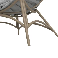Outsunny Egg Chair, Patio Lounge Chair, Foldable Basket Chair with Large Seat Cushion, Side Pocket, Light Grey(m-11)