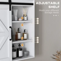 kleankin Bathroom Medicine Cabinet, Wall Cabinet with Sliding Door and Adjustable Shelf, 22.8" x 7.8" x 24.4", White(m-4)