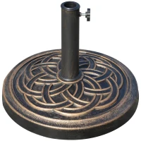 Outsunny 25 lb Heavy Duty Patio Umbrella Base, Round Market Umbrella Stand for Outdoor, Deck, Backyard, Garden, Bronze(m-9)