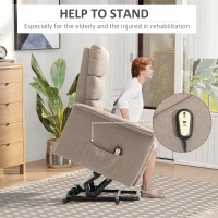 HOMCOM Lift Chair for Elderly, Power Chair Recliner with Remote Control, Side Pockets for Living Room, Brown(m-4)