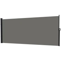 Outsunny 13' x 6' Retractable Side Awning, Outdoor Privacy Screen for Garden, Hot Tub, Balcony, Terrace, Pool, Dark Grey(m-2)