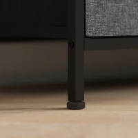 HOMCOM TV Stand with Charging Station, TV Table with 3 Foldable Linen Drawers and Open Shelf for 55 Inch Television, Black(m-10)