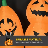 HOMCOM 9ft Inflatable Halloween Decoration Pumpkin Ghost with Pumpkins, Blow-Up Outdoor LED Display for Lawn, Garden, Party(m-5)
