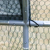 PawHut Large Chicken Coop Metal Chicken Run for Chickens with Waterproof and Anti-UV Cover, Flat Shaped Walk in Fence Cage Hen House for Outdoor and Yard Farm Use, 1.26" Dia, 9' x 24.9' x 6.5'(m-13)